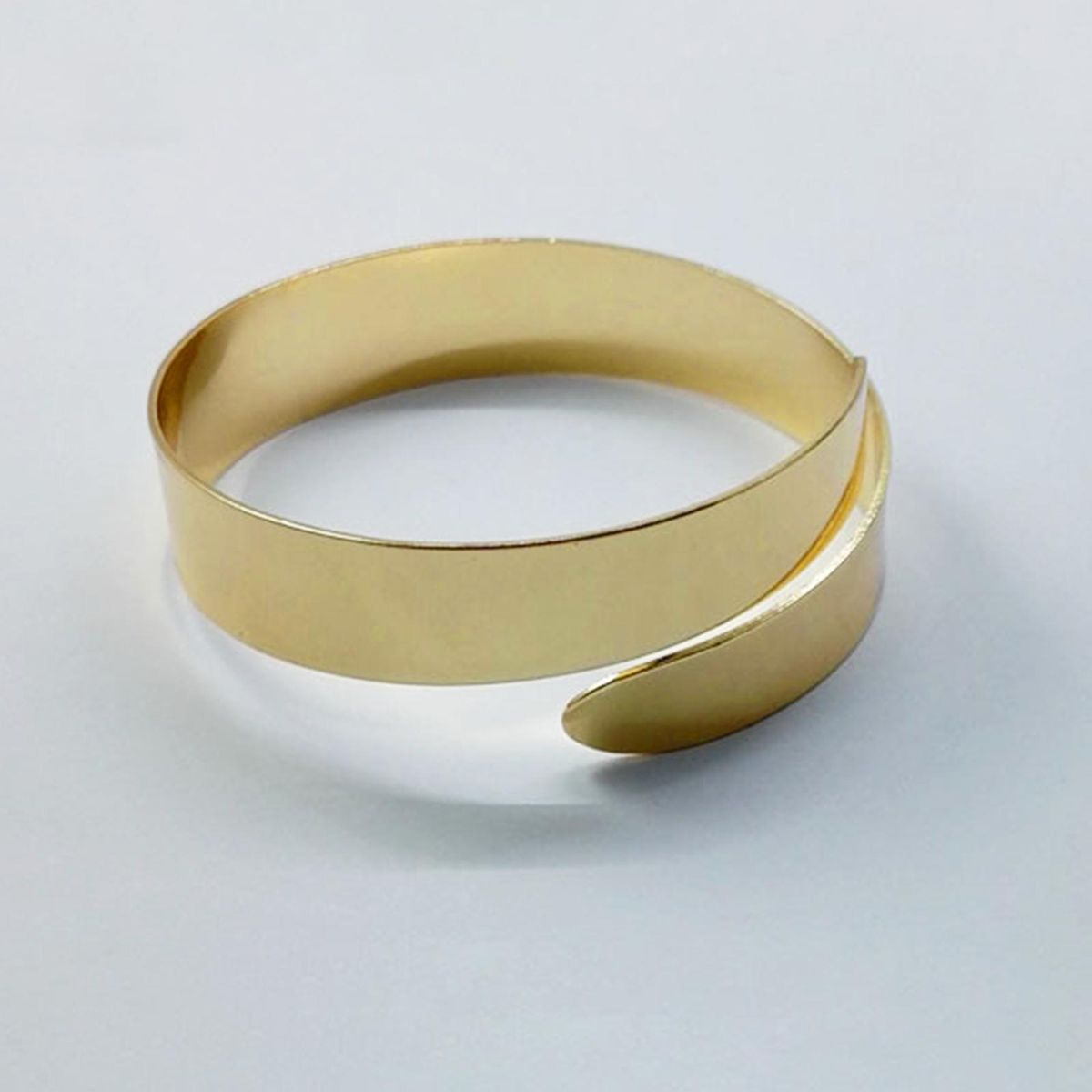 Double Layered Opening Cuff Bracelet Alloy Wide-Golden