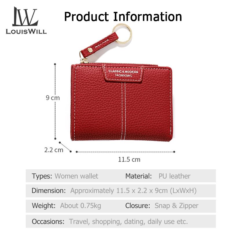 LouisWill Women Wallets Fashion Coin Short Wallets
