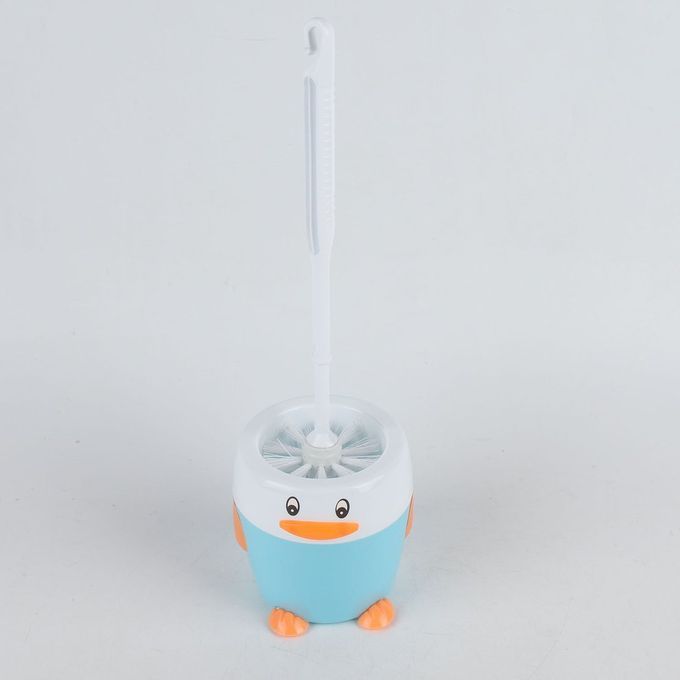 Penguin Toilet Brush With Base Toilet Toilet Brush Household-Blue