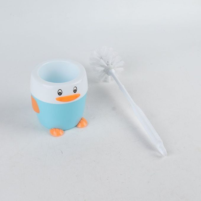 Penguin Toilet Brush With Base Toilet Toilet Brush Household-Blue