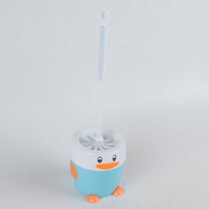 Penguin Toilet Brush With Base Toilet Toilet Brush Household-Blue