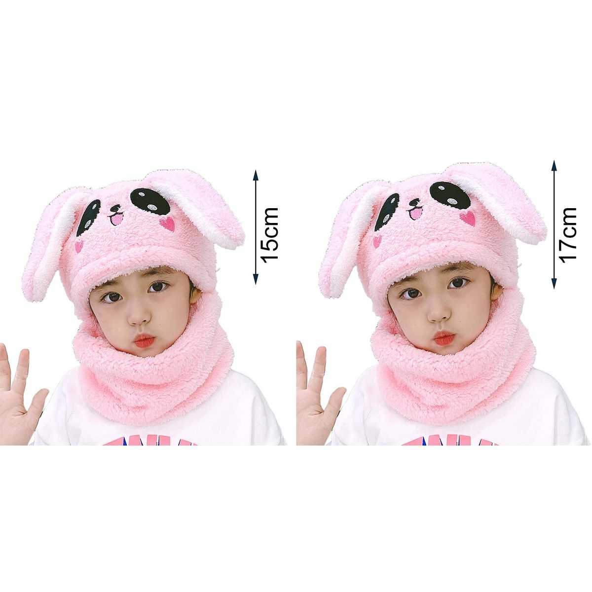 Toddlers Hat Winter Thermal Girls Neck Warmer Cap Pink