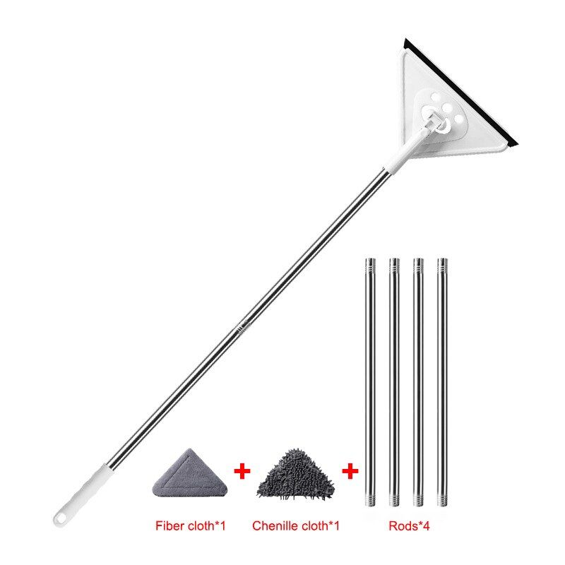 Telescopic Flat Mops For Washing Windows Double Side Window Cleaning Brush Multifunction GlWiper Household Cleaning Products--4rods