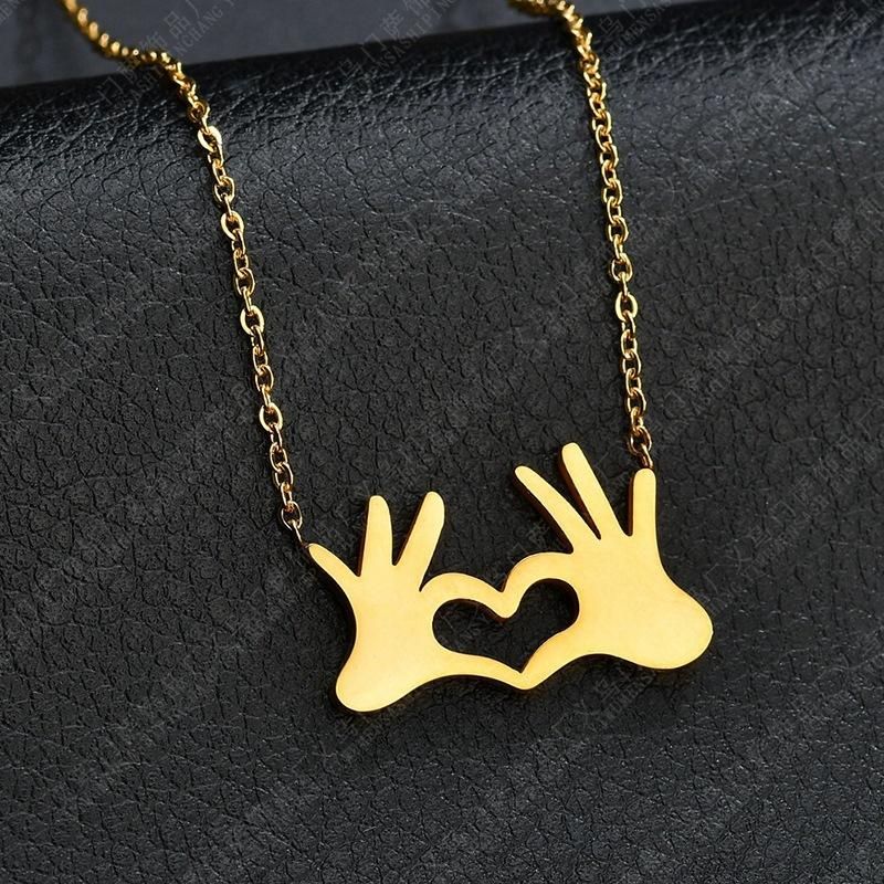 Korean Korean Girl NeckHeart Shaped Palm Necklace