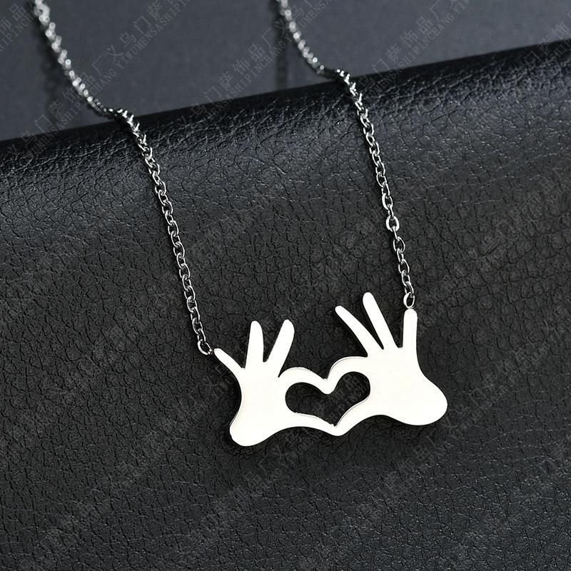 Korean Korean Girl NeckHeart Shaped Palm Necklace