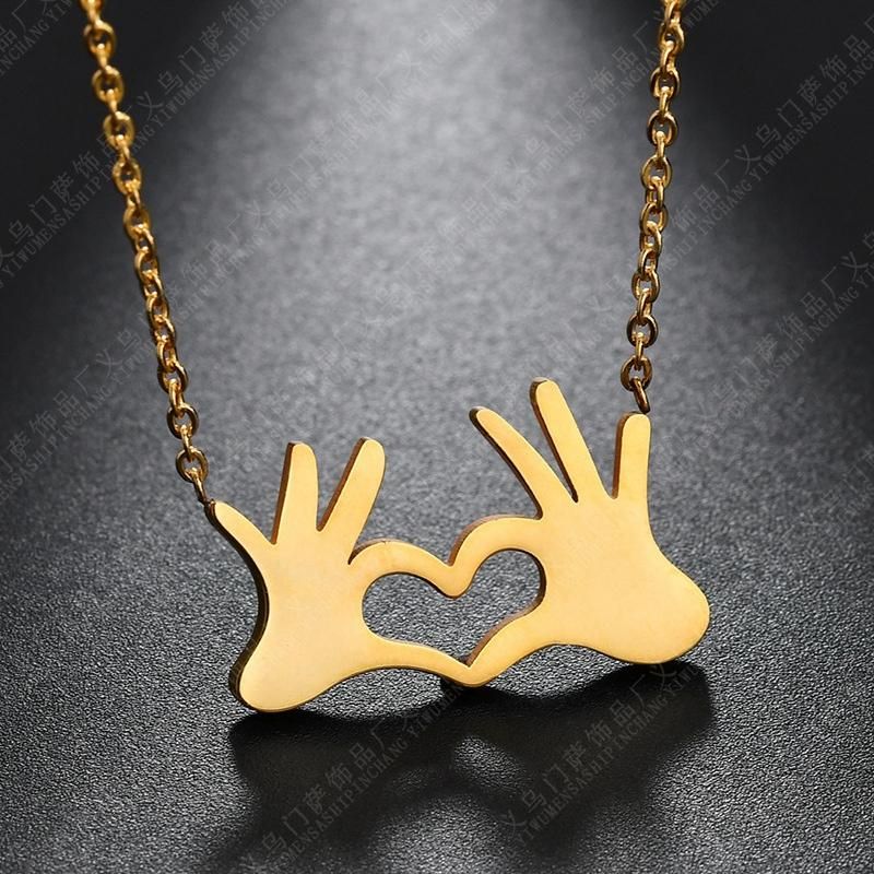 Korean Korean Girl NeckHeart Shaped Palm Necklace
