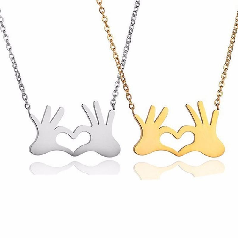 Korean Korean Girl NeckHeart Shaped Palm Necklace