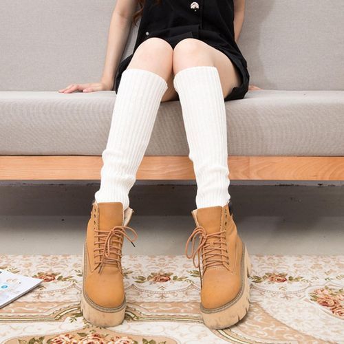 2Pairs Ladies Winter Cable Knit Leg Warmer Crochet High Heel Boots