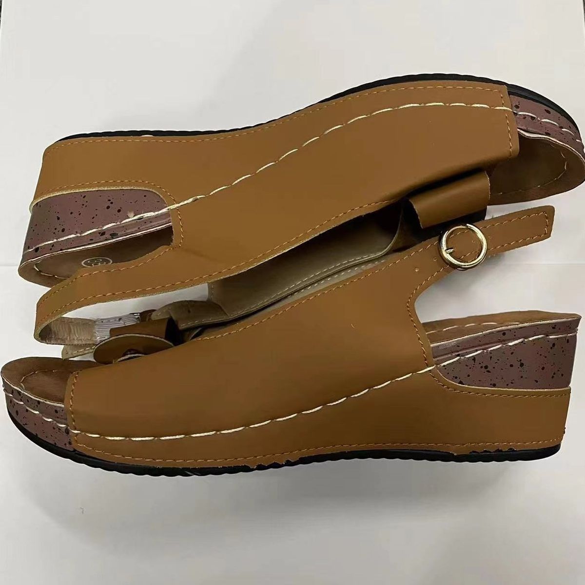 Summer Women's Shoes New Fish Mouth Sandals Buckle Wedge Women's Sandals Fashion Casual Women's Shoes