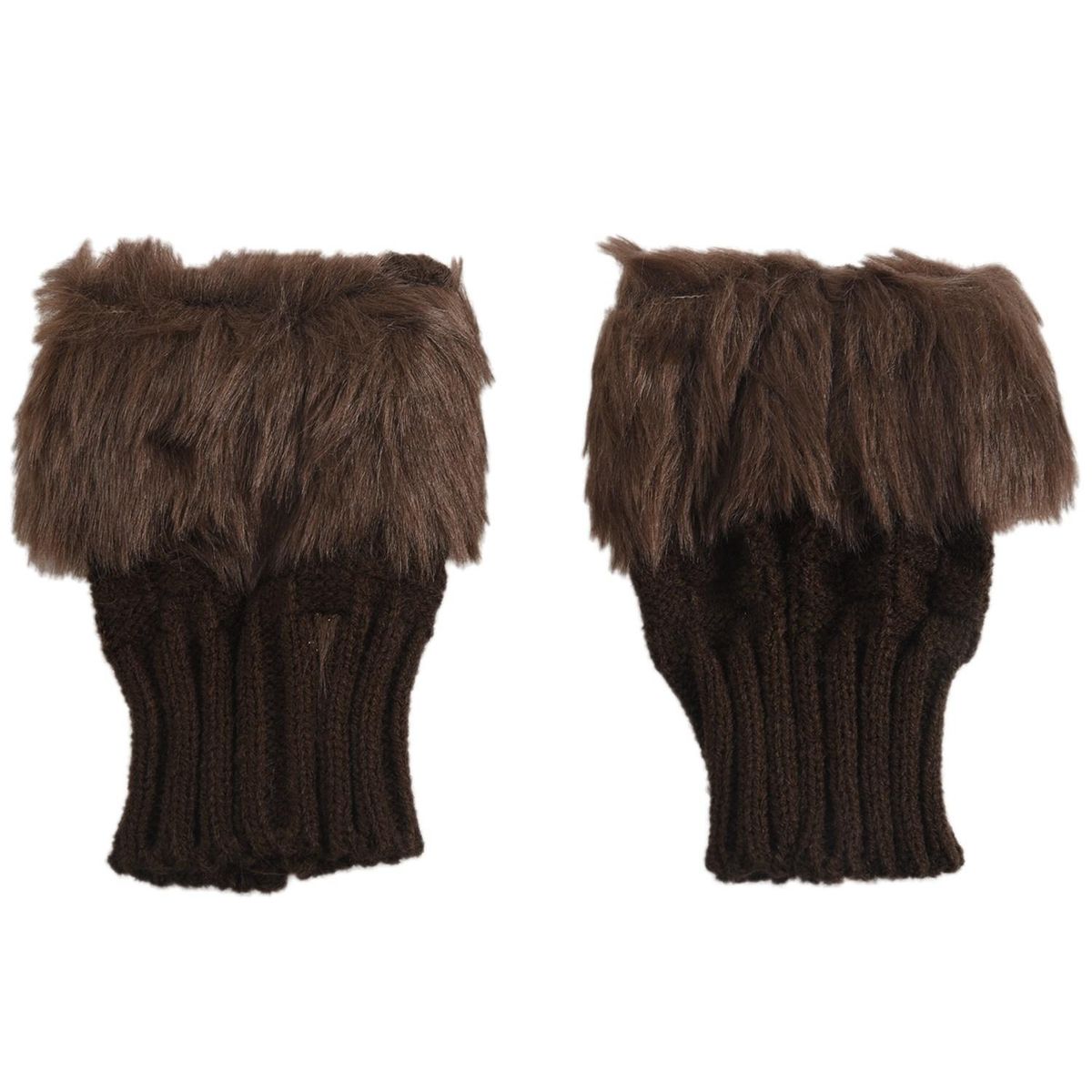 Lady Gi Shaggy Faux Fur Knit Fluffy Hands/LEG Warmers