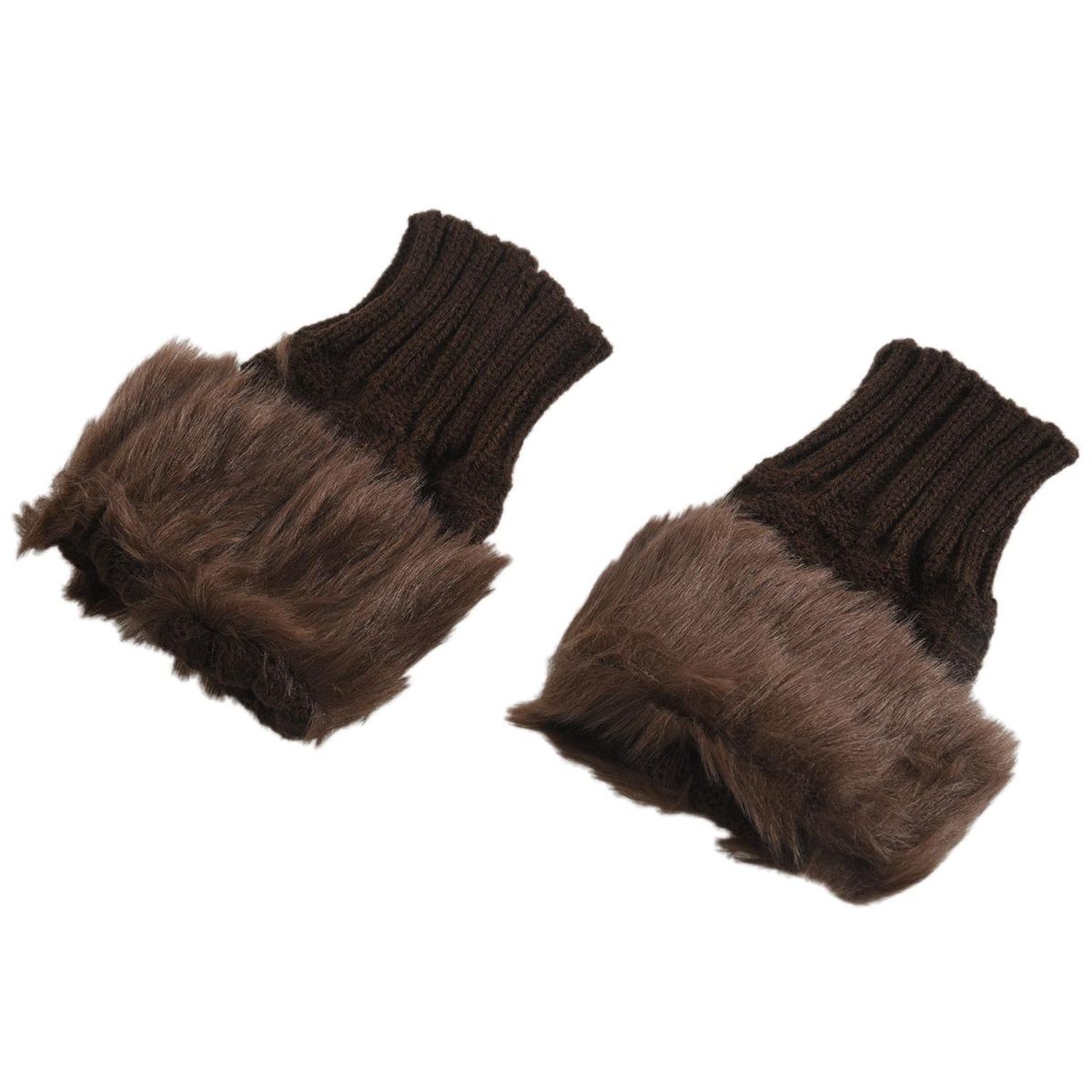 Lady Gi Shaggy Faux Fur Knit Fluffy Hands/LEG Warmers