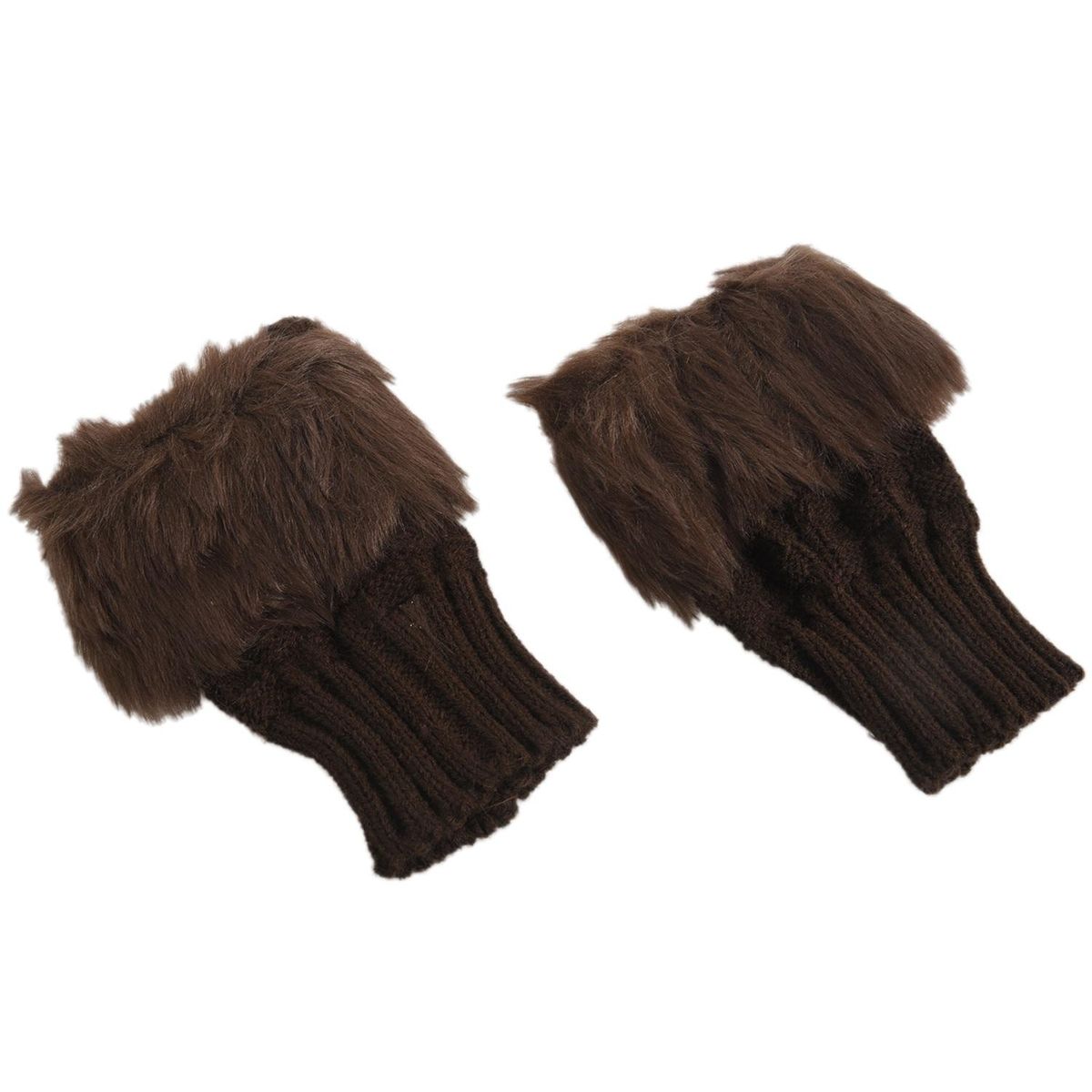 Lady Gi Shaggy Faux Fur Knit Fluffy Hands/LEG Warmers