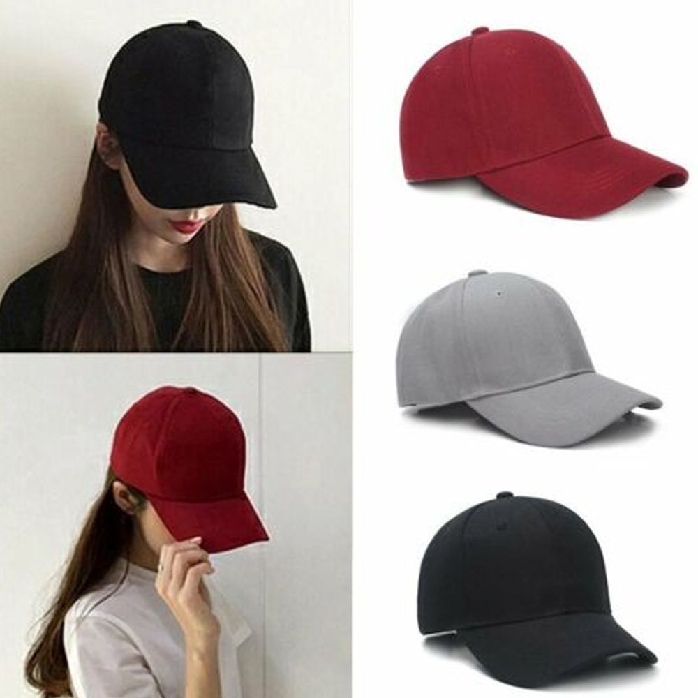 1pcswomen Blank Baseball Tennis Cap Plain Snap Bac