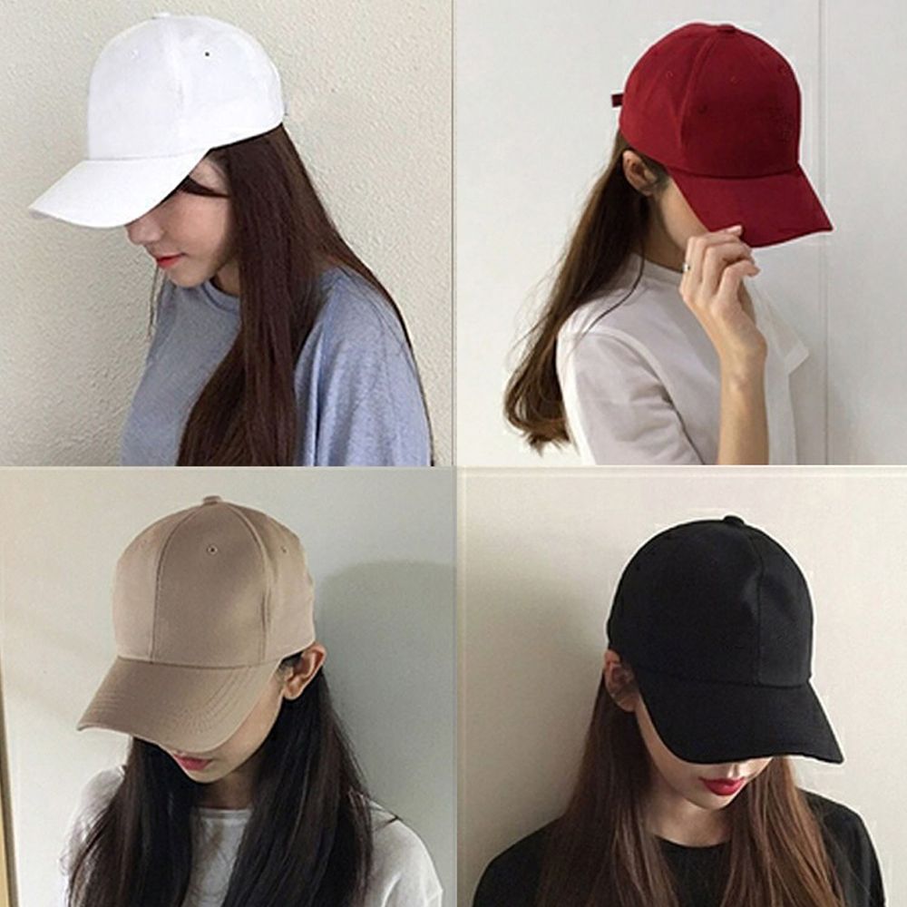 1pcswomen Blank Baseball Tennis Cap Plain Snap Bac