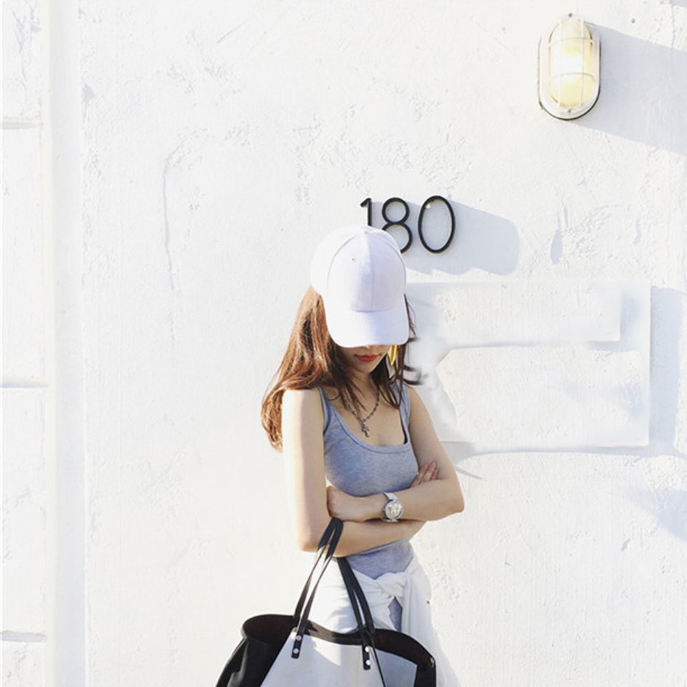 1pcswomen Blank Baseball Tennis Cap Plain Snap Bac