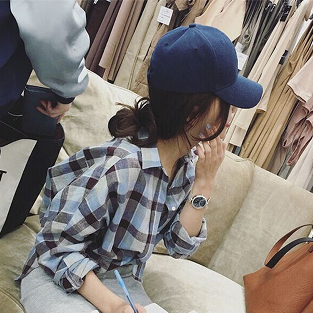 1pcswomen Blank Baseball Tennis Cap Plain Snap Bac