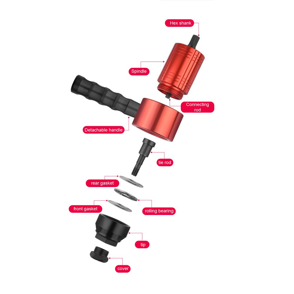 Detachable Manual Electric Rivet Nut Tool Conversion