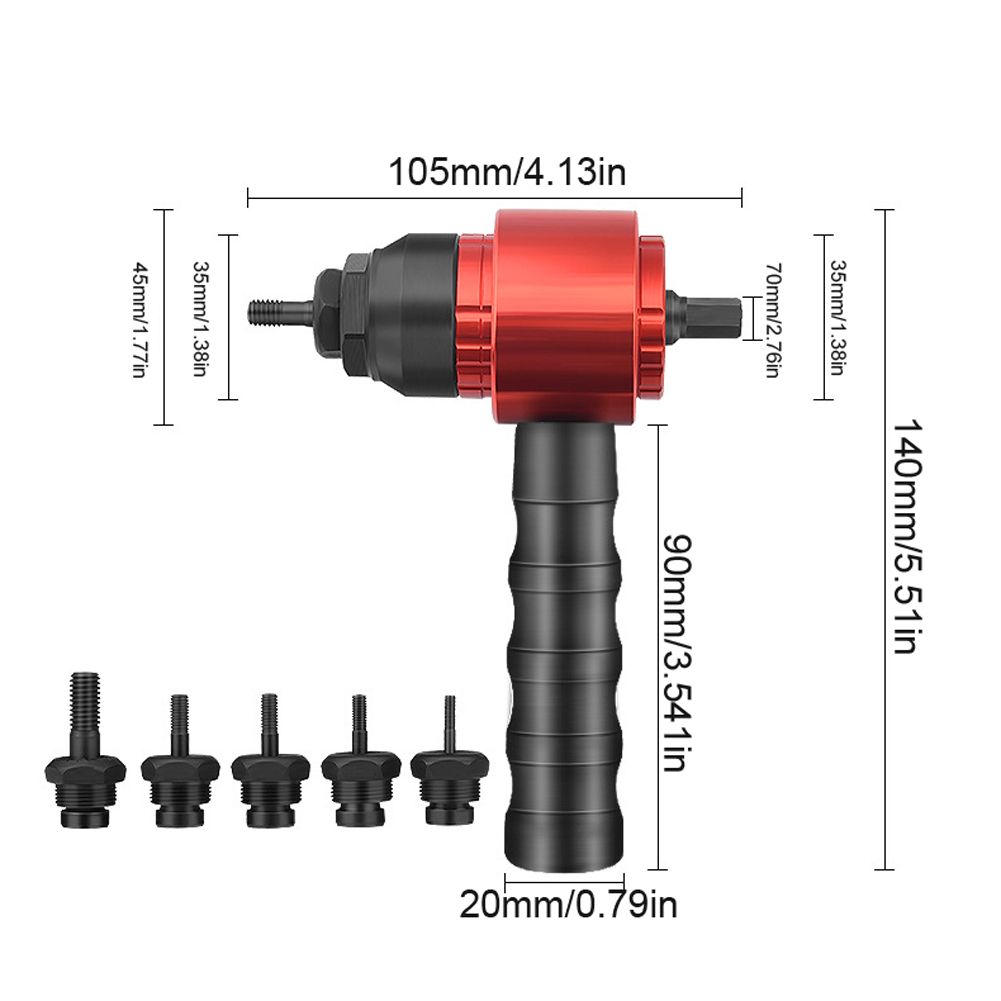 Detachable Manual Electric Rivet Nut Tool Conversion