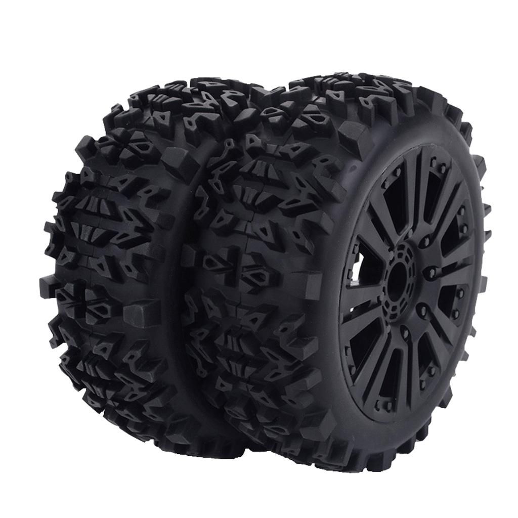 1:8 Scale RC Car Replacement  RC Car Wheel Rim Tyres Rubber Black 17mm