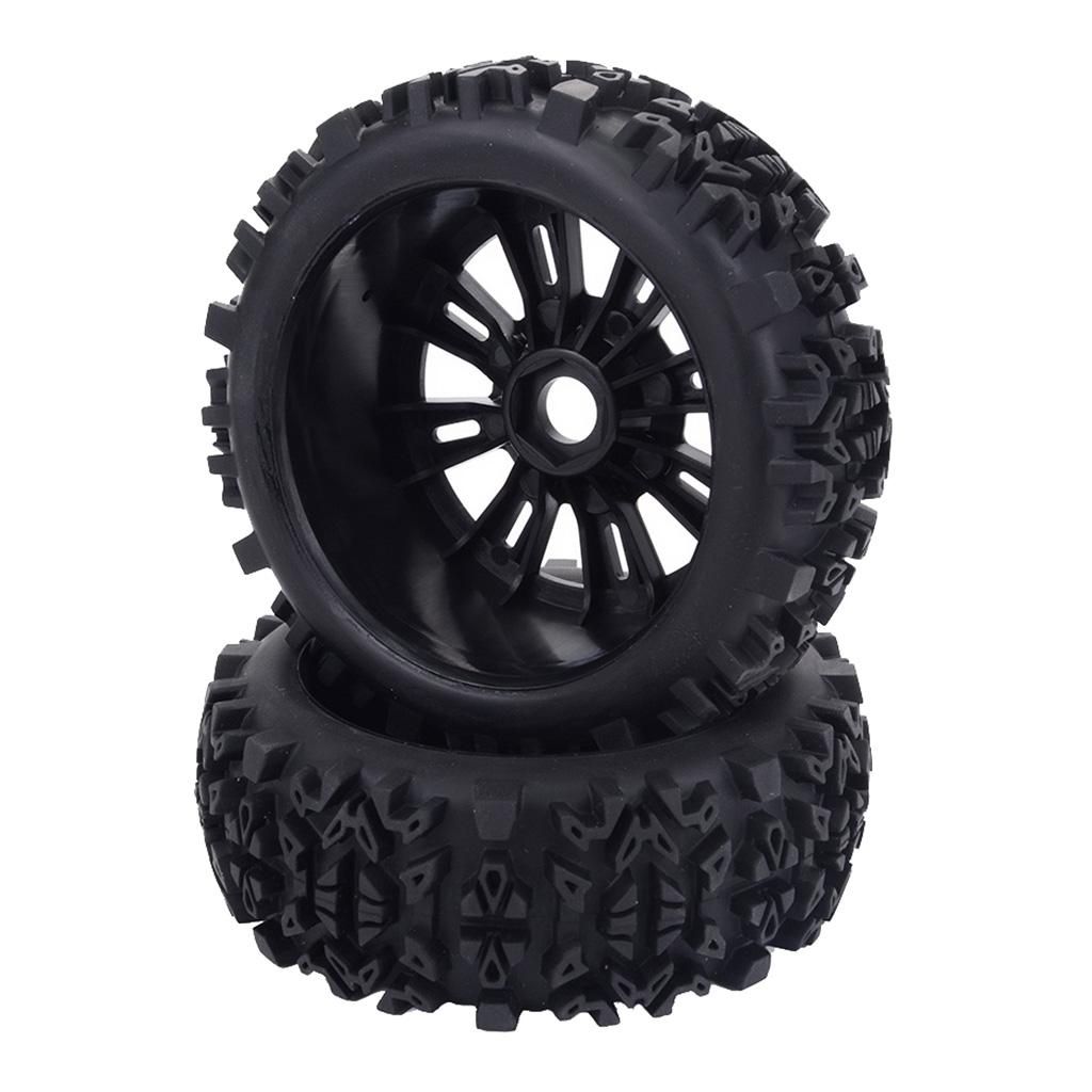 1:8 Scale RC Car Replacement  RC Car Wheel Rim Tyres Rubber Black 17mm