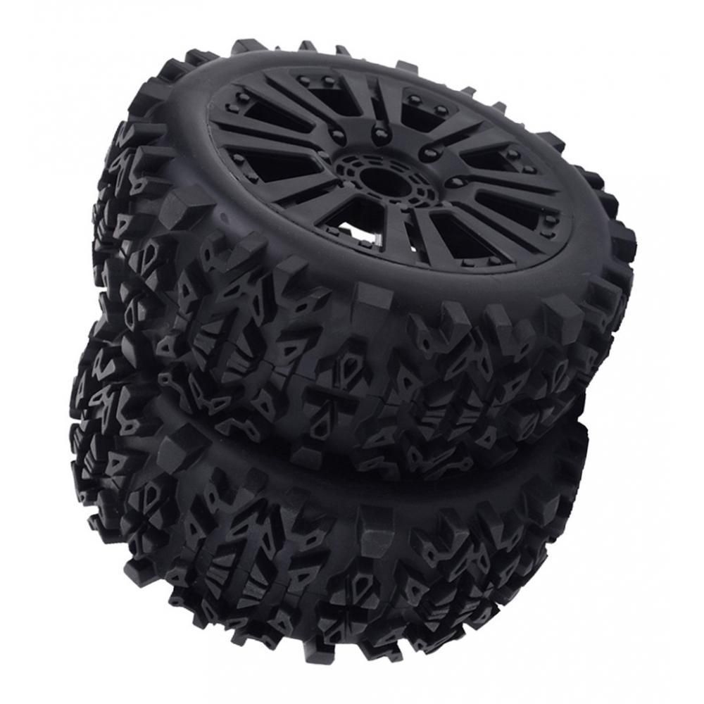 1:8 Scale RC Car Replacement  RC Car Wheel Rim Tyres Rubber Black 17mm