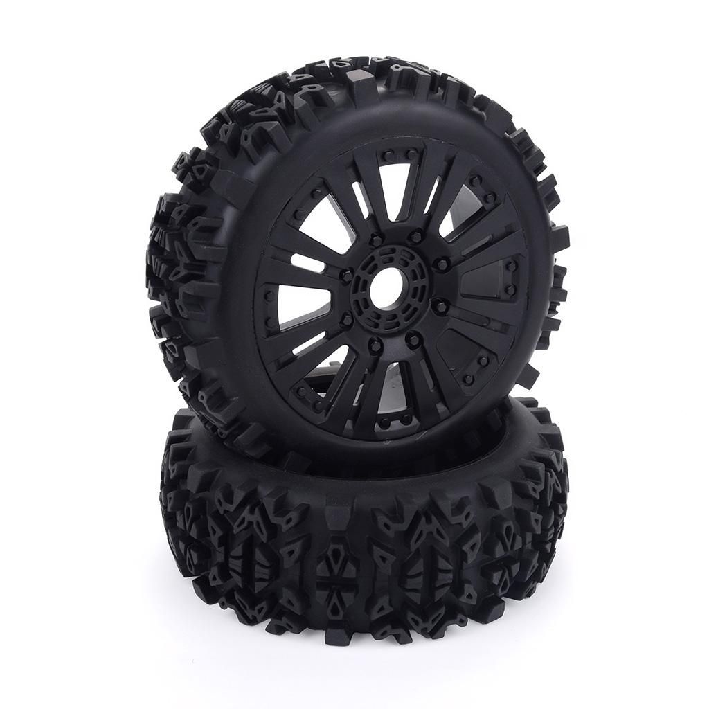 1:8 Scale RC Car Replacement  RC Car Wheel Rim Tyres Rubber Black 17mm