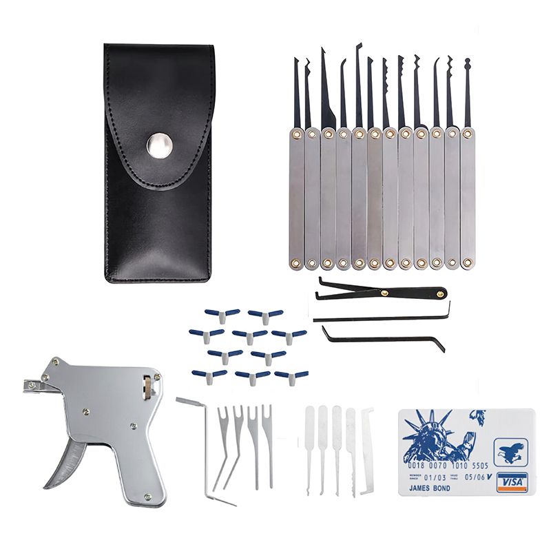 37PCS Stainless Steel Portable Card Tool Unlocking Gun