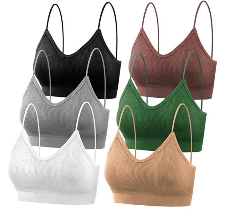 Seamless large-size one-piece tube top with chest pad female beauty back thread wrapped chest spaghetti strap underwear sling bra caramel XL
