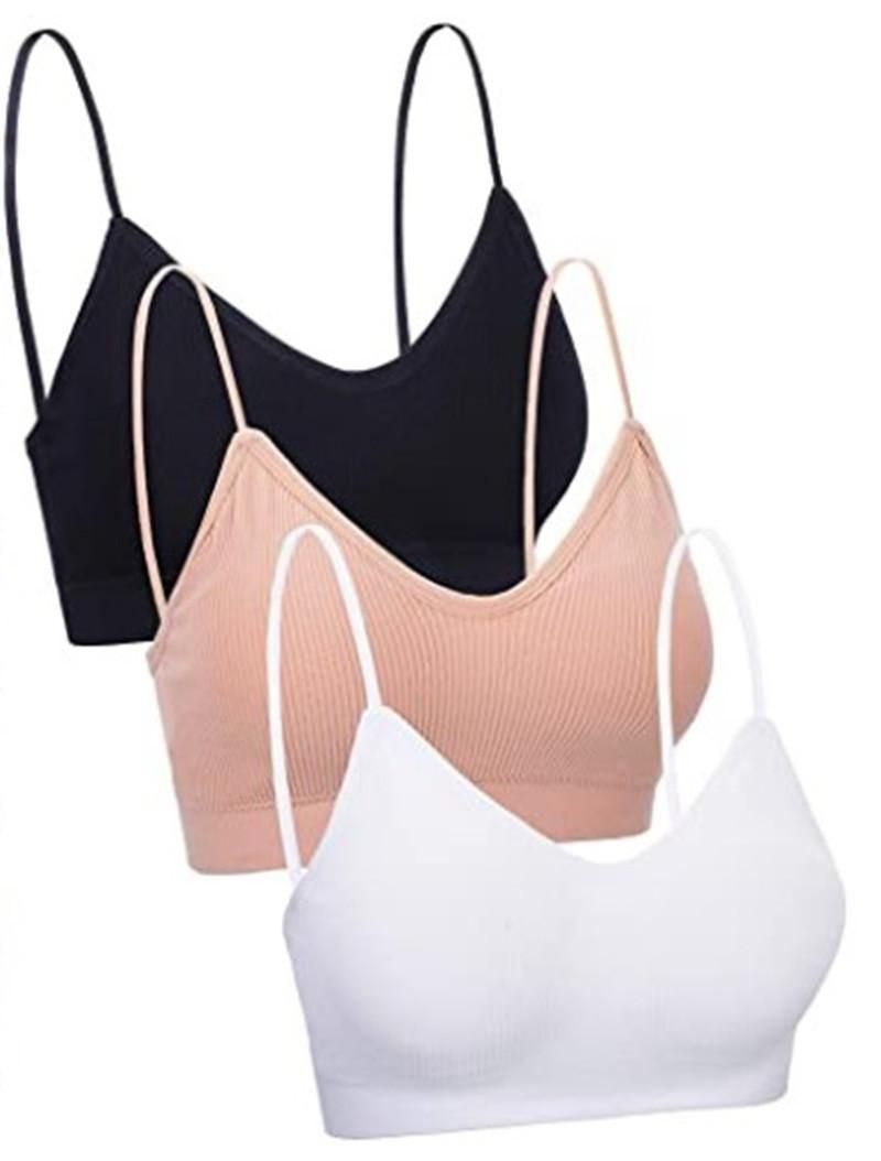 Seamless large-size one-piece tube top with chest pad female beauty back thread wrapped chest spaghetti strap underwear sling bra caramel XL