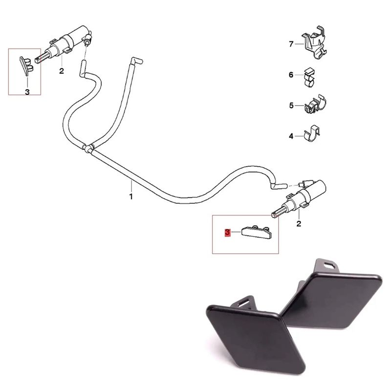 Front Left Right Headlight Washer Nozzle Cap Cover for -BMW
