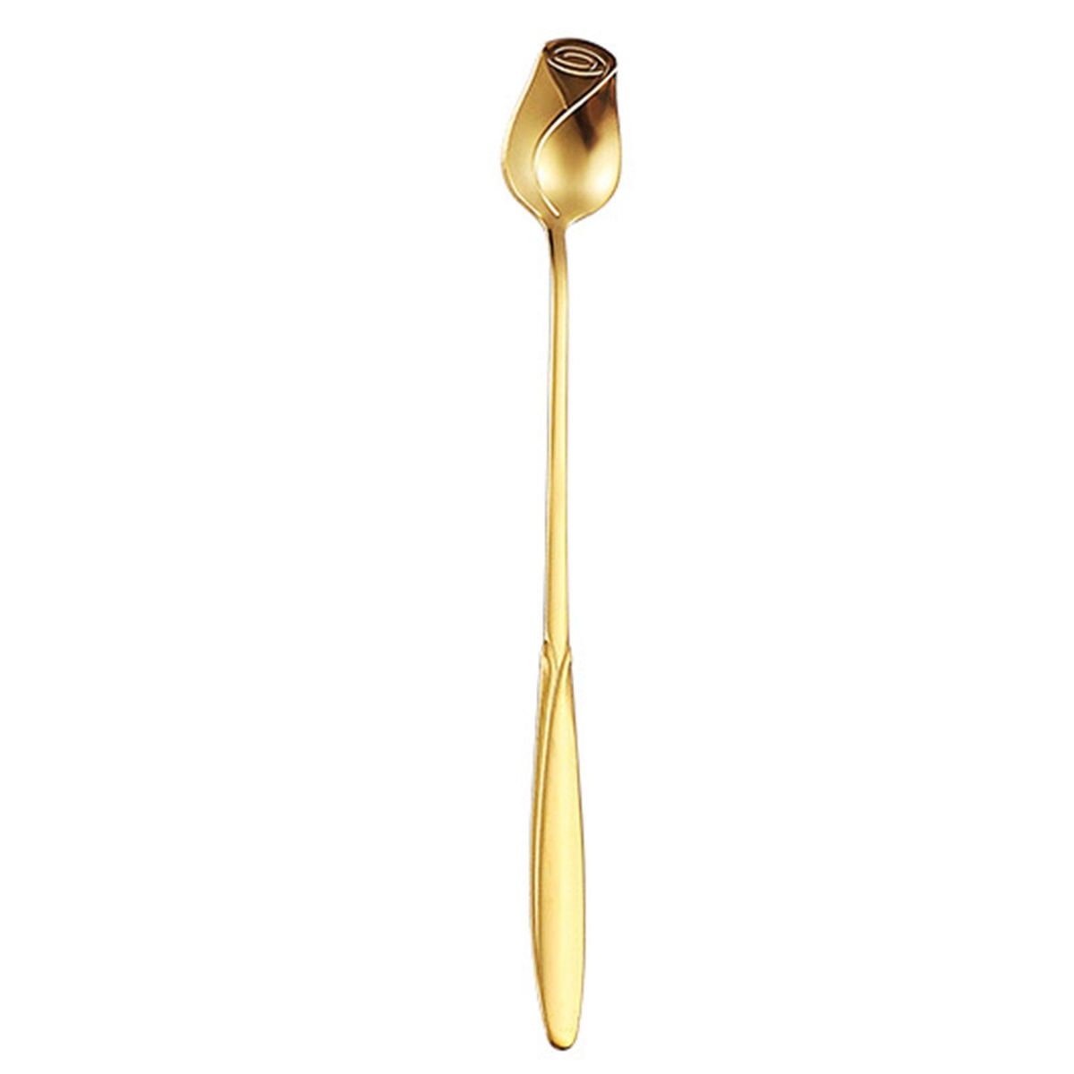 Tablespoon Stainless Steel Rose Flower Stirring Spoon Golden