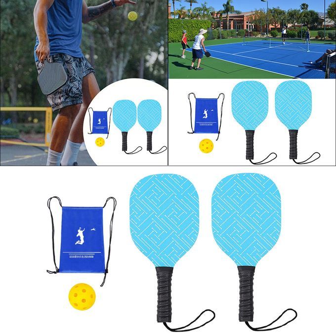 Pickleball Paddles Set 1 Yellow Ball Pickle Ball 2 Rackets 1ball 1bag