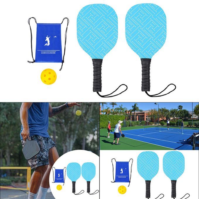 Pickleball Paddles Set 1 Yellow Ball Pickle Ball 2 Rackets 1ball 1bag