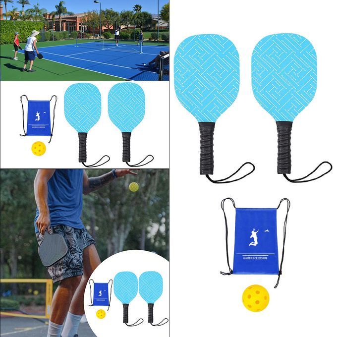 Pickleball Paddles Set 1 Yellow Ball Pickle Ball 2 Rackets 1ball 1bag