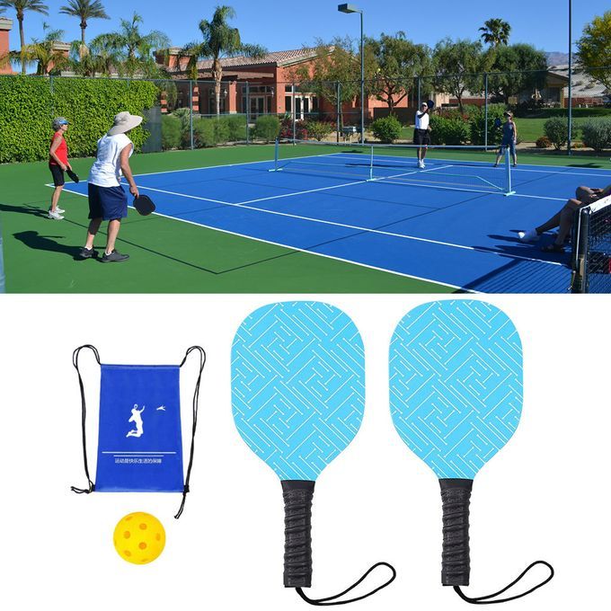 Pickleball Paddles Set 1 Yellow Ball Pickle Ball 2 Rackets 1ball 1bag
