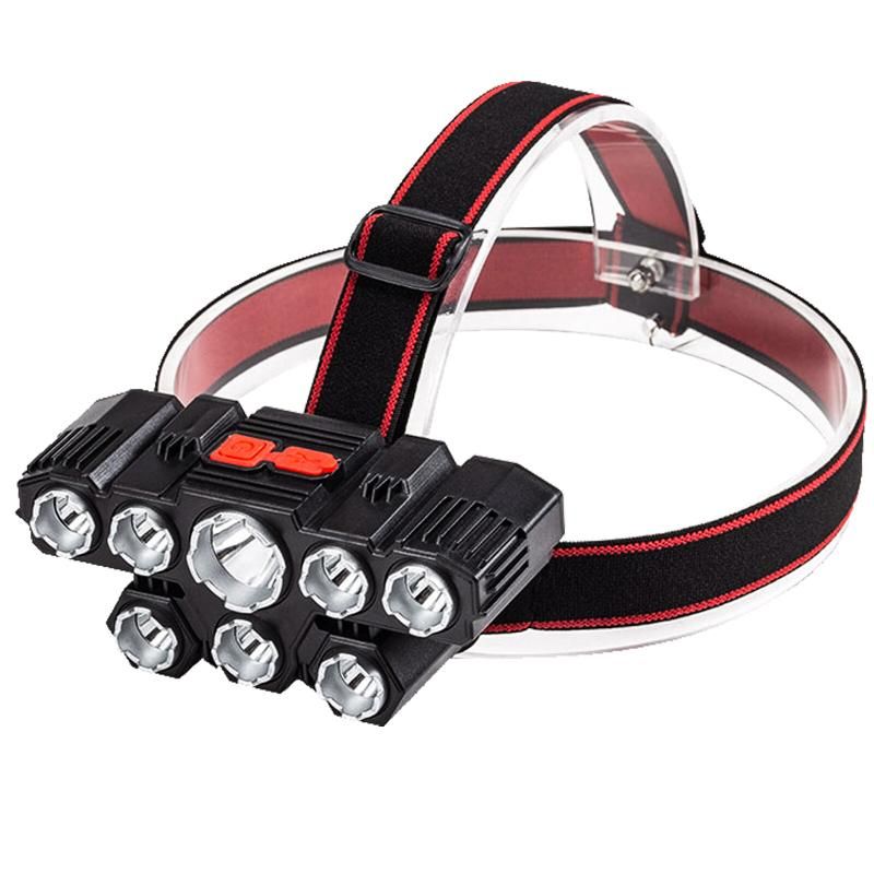Rechargeable 8 LED Headlamp Super Bright Outdoor Flashlight