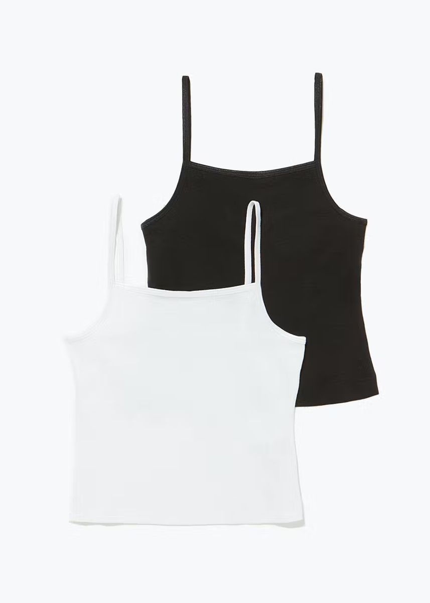 Girls Crop Camisole Top Underwear - White And Black