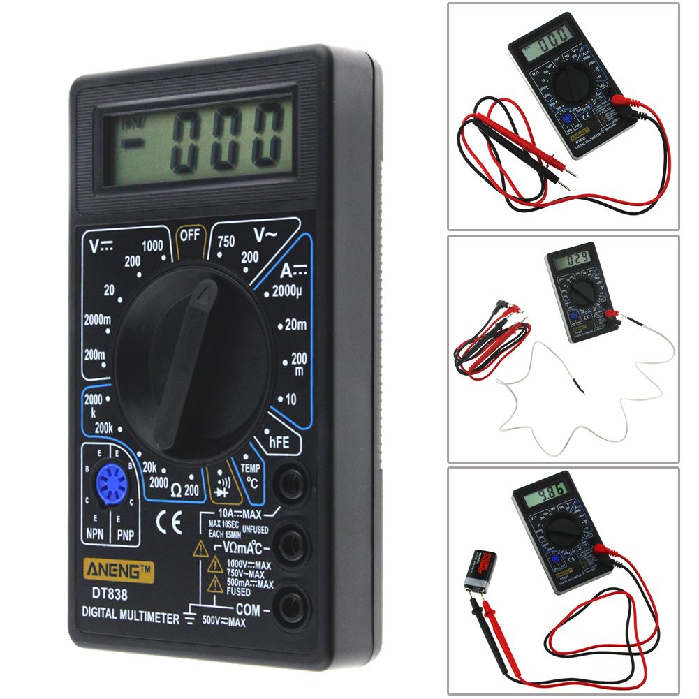 Lcd Digital Multimeter Overload Protection Ac Dc Multimeters