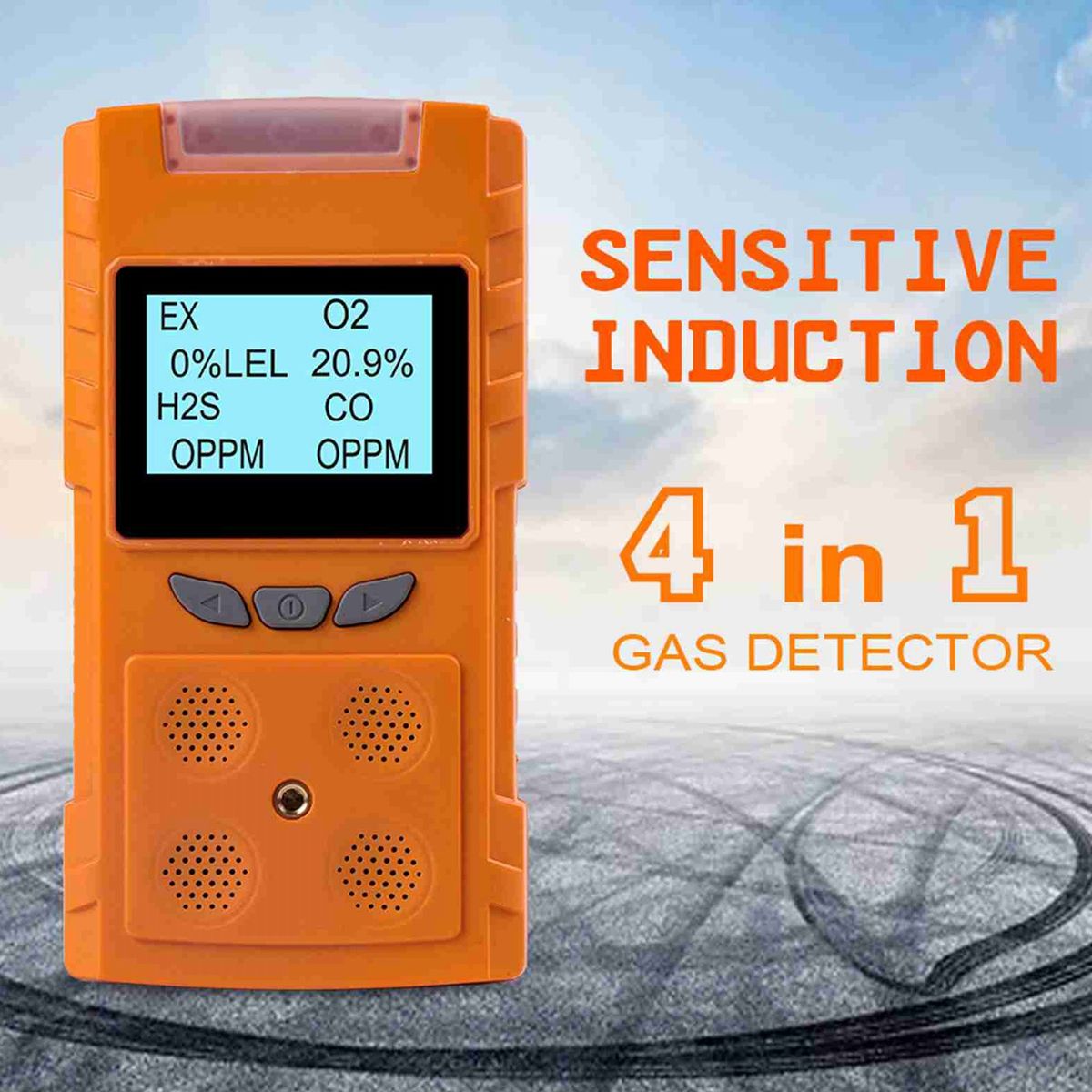 PLT850 4 In 1 Portable Gas Leak Detector Smart Sensor Home USB LCD Display EX H2S CO O2 Outdoor Indoor Air Quality Analyzer