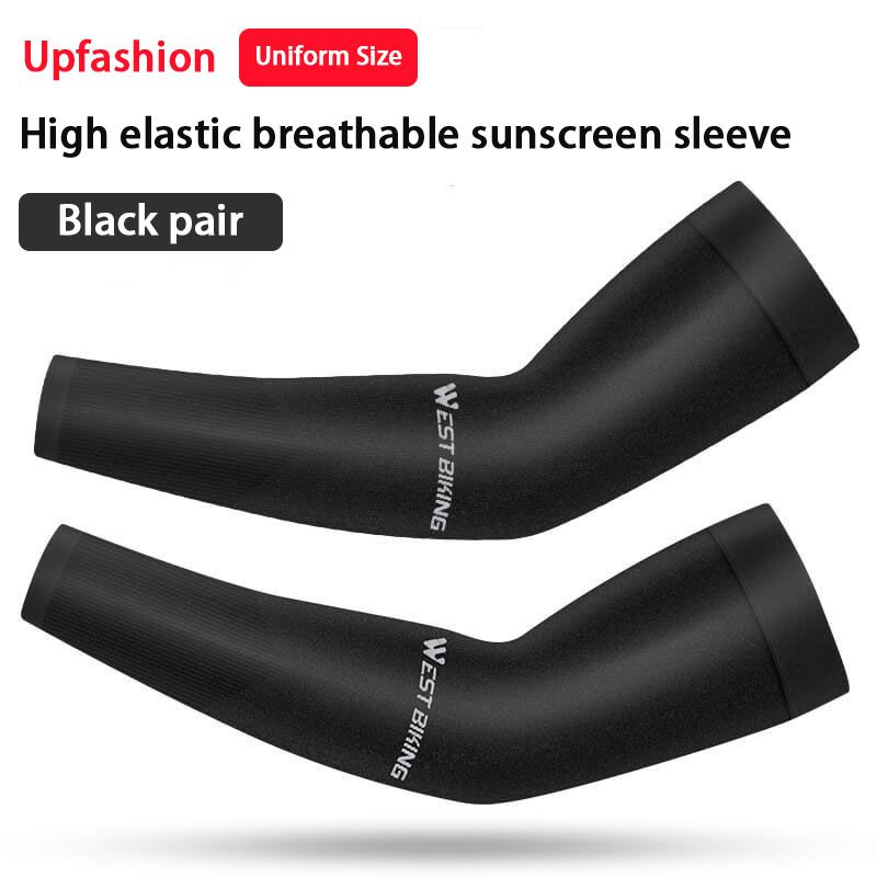 2 IN1 Ice Silk Sunscreen Outdoor Sun Protection Arm Cover - Black