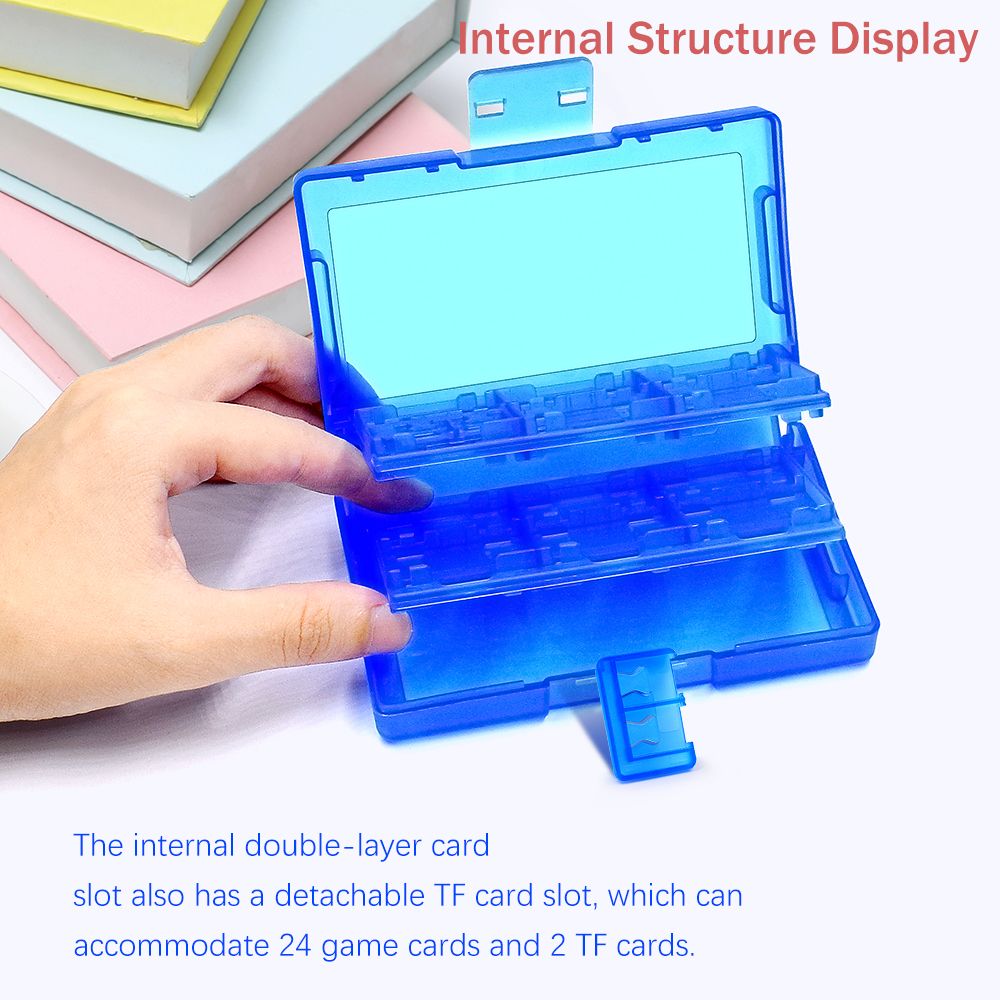 Game Card Storage Holder Case For Nintend Switch And Lite 24 Cartridge Slots Game Card Storage Box For Micro SD Memory Cards