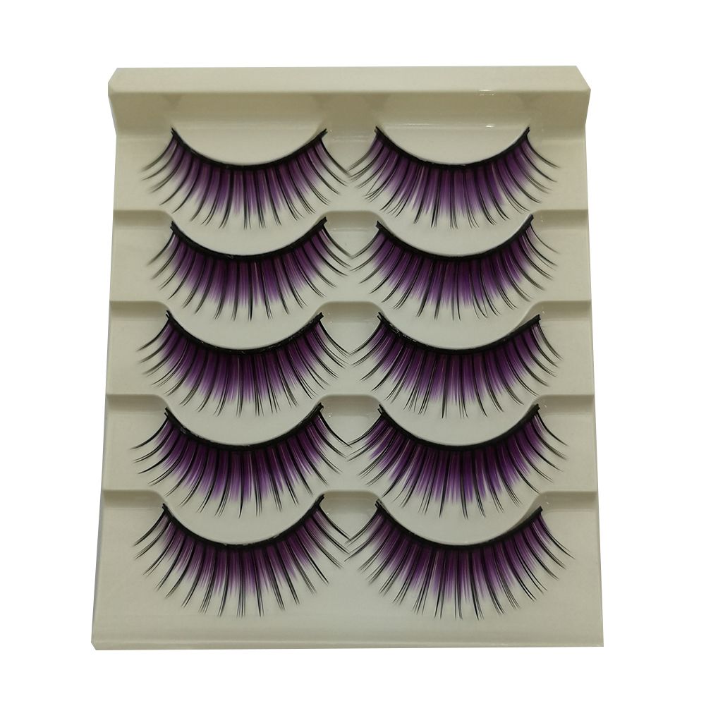 Fashion Colored False Eyelashes Thick Long Natural-Purple