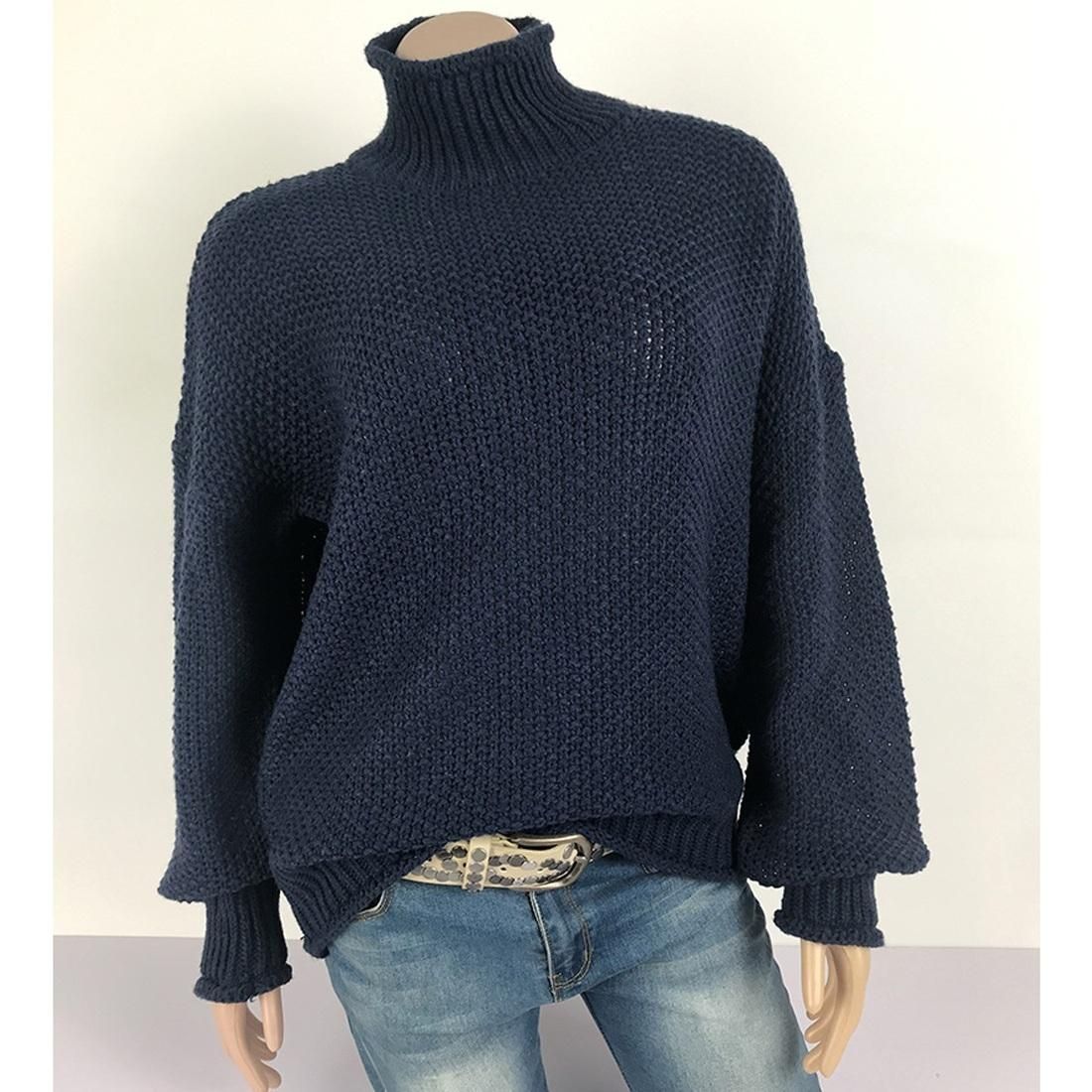 Thick Thread Turtleneck Knit Sweater