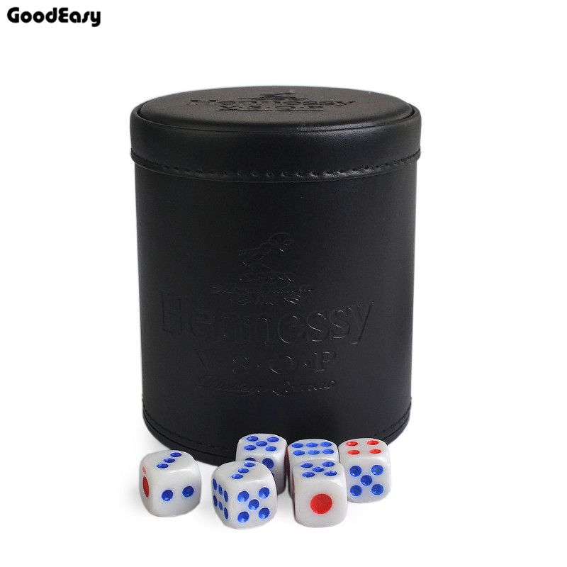 Hennessy Dice Cup Plastic With 6pcs Dices Polyhedral Dice Cup Drinking Board Game Dice Box Game