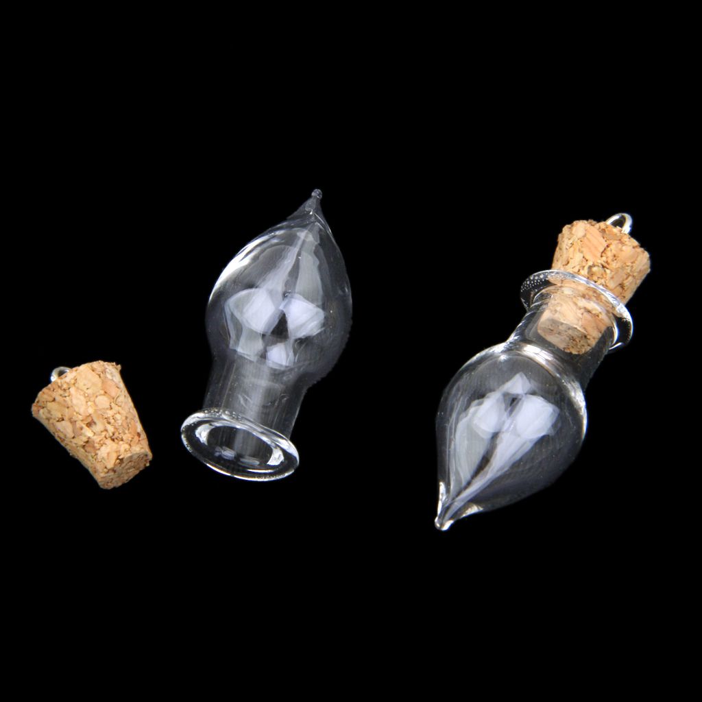 20pcs Bottle With Brass Stoppers Small Jar Pendant Necklace
