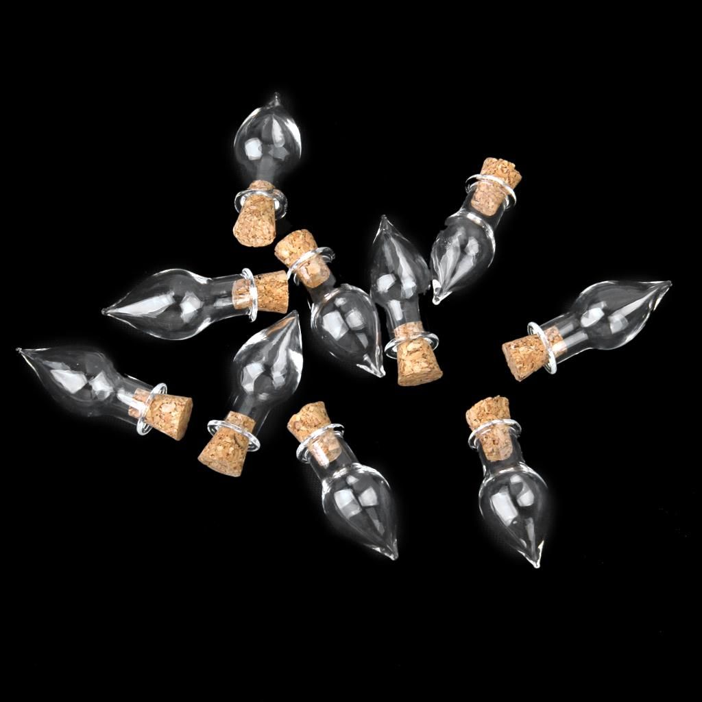 20pcs Bottle With Brass Stoppers Small Jar Pendant Necklace
