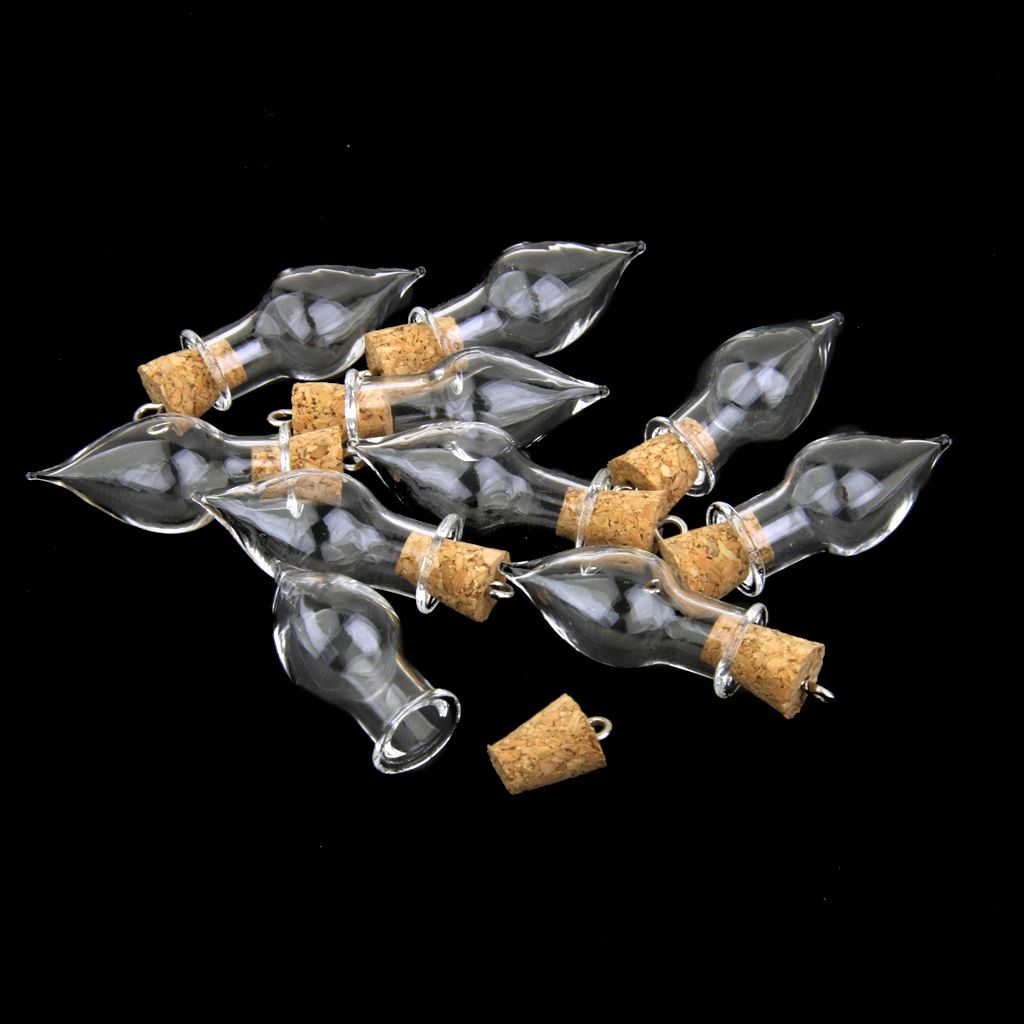 20pcs Bottle With Brass Stoppers Small Jar Pendant Necklace