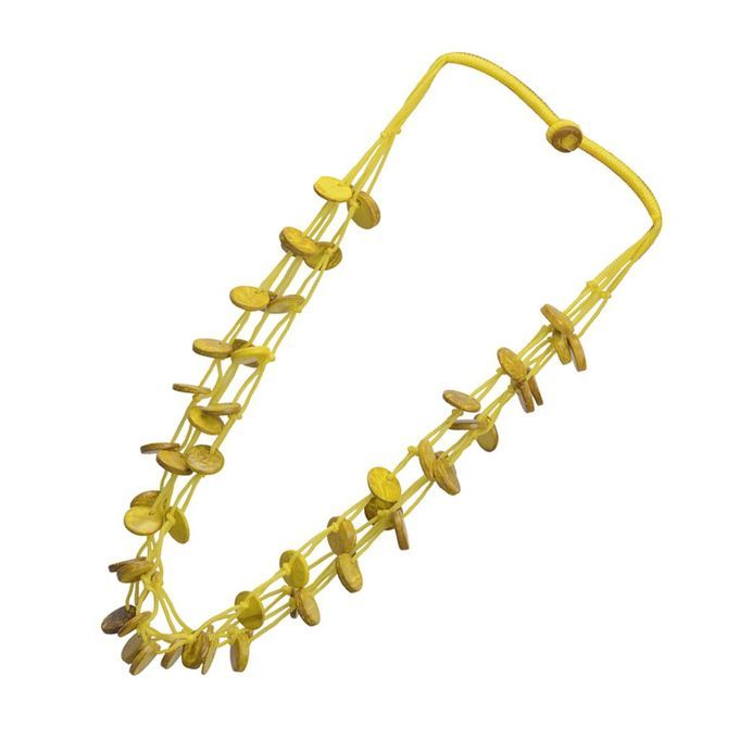 Long Beads Pendant Necklace Colorful Women Necklace With Tassel Yellow
