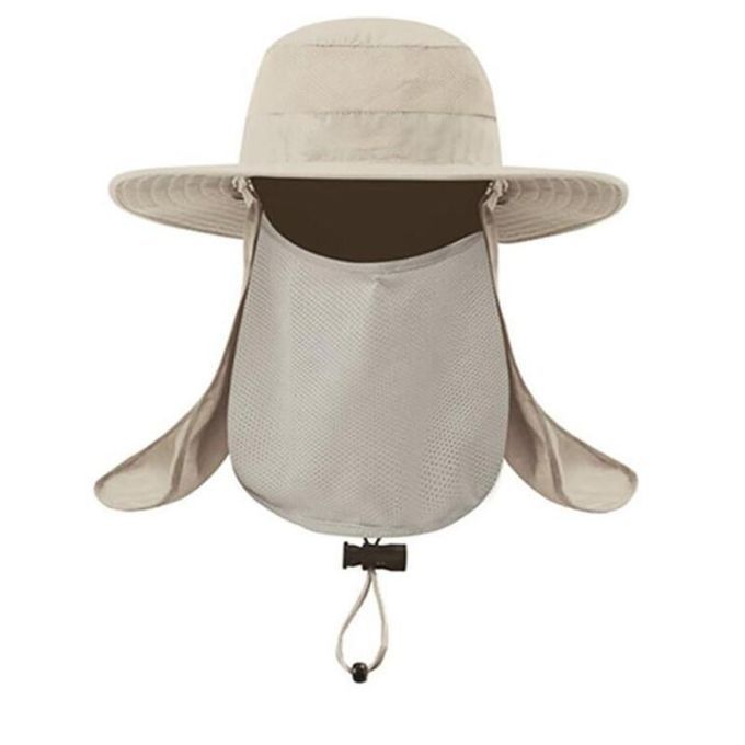 Outdoor Sun Protection Neck Face Cover Flap Cap Wide Brim-