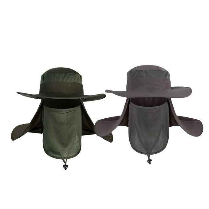 Outdoor Sun Protection Neck Face Cover Flap Cap Wide Brim-